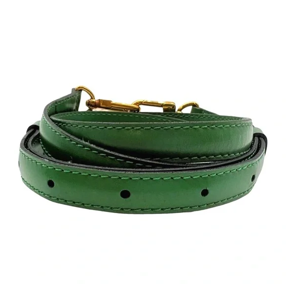 W LOUIS VUITTON Adjustable Borneo Green Leather Strap with Gold Hardware - Picture 3 of 11